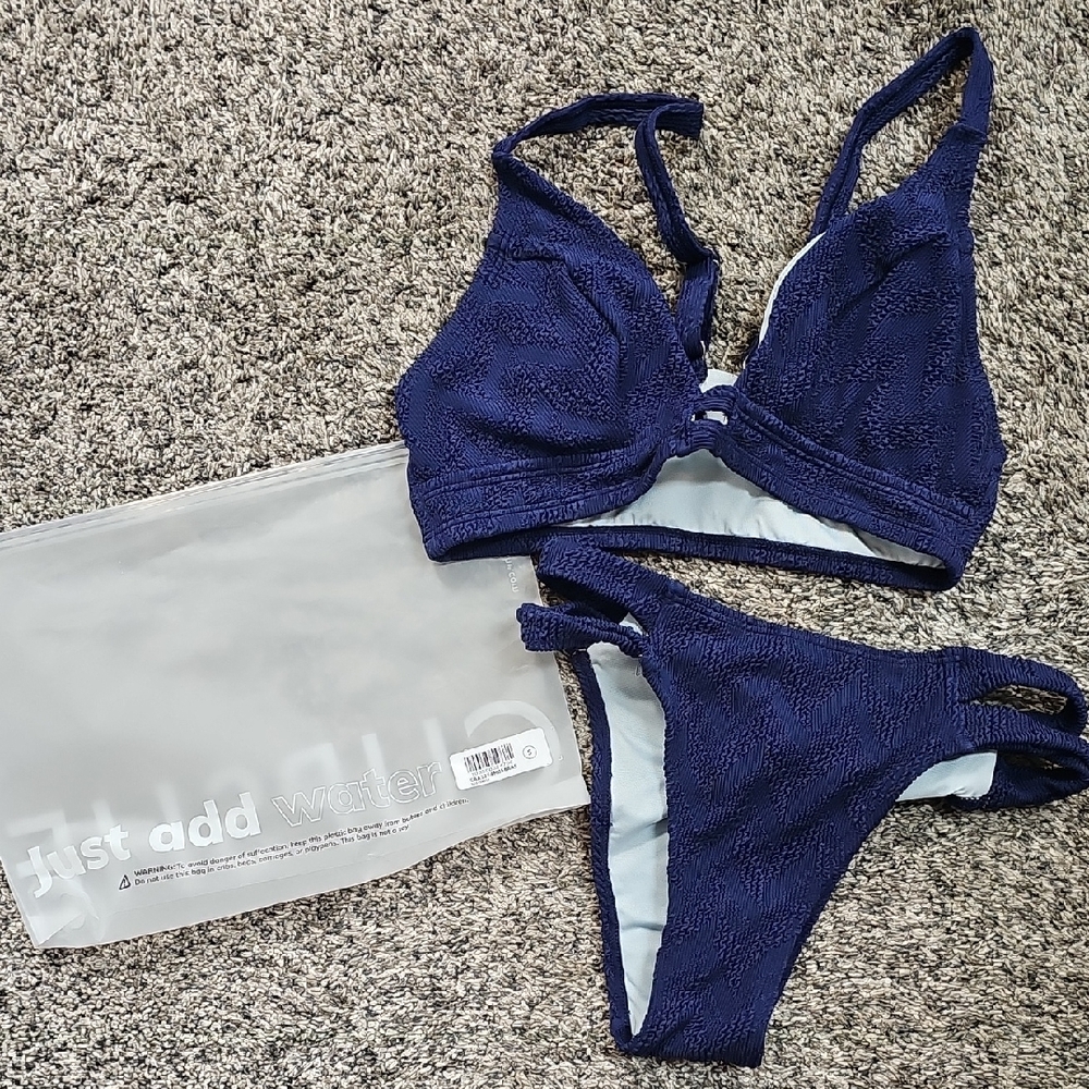 Cupshe Navy Blue Bikini Set